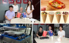 Australia Customer visit us For Pizza Cone Machine